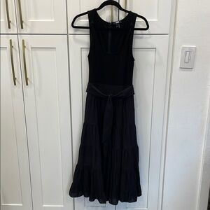 Paige Samosa Black Sleeveless Midi Dress Size Small